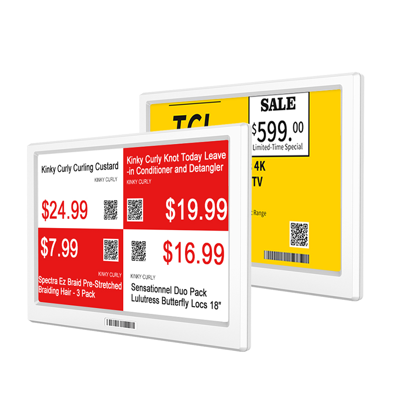 2PCS YalaTech esl 화이트 7.5 인치 슈퍼마켓 전자 잉크 가격 태그 디지털 선반 라벨 컬러 Epaper 디스플레이